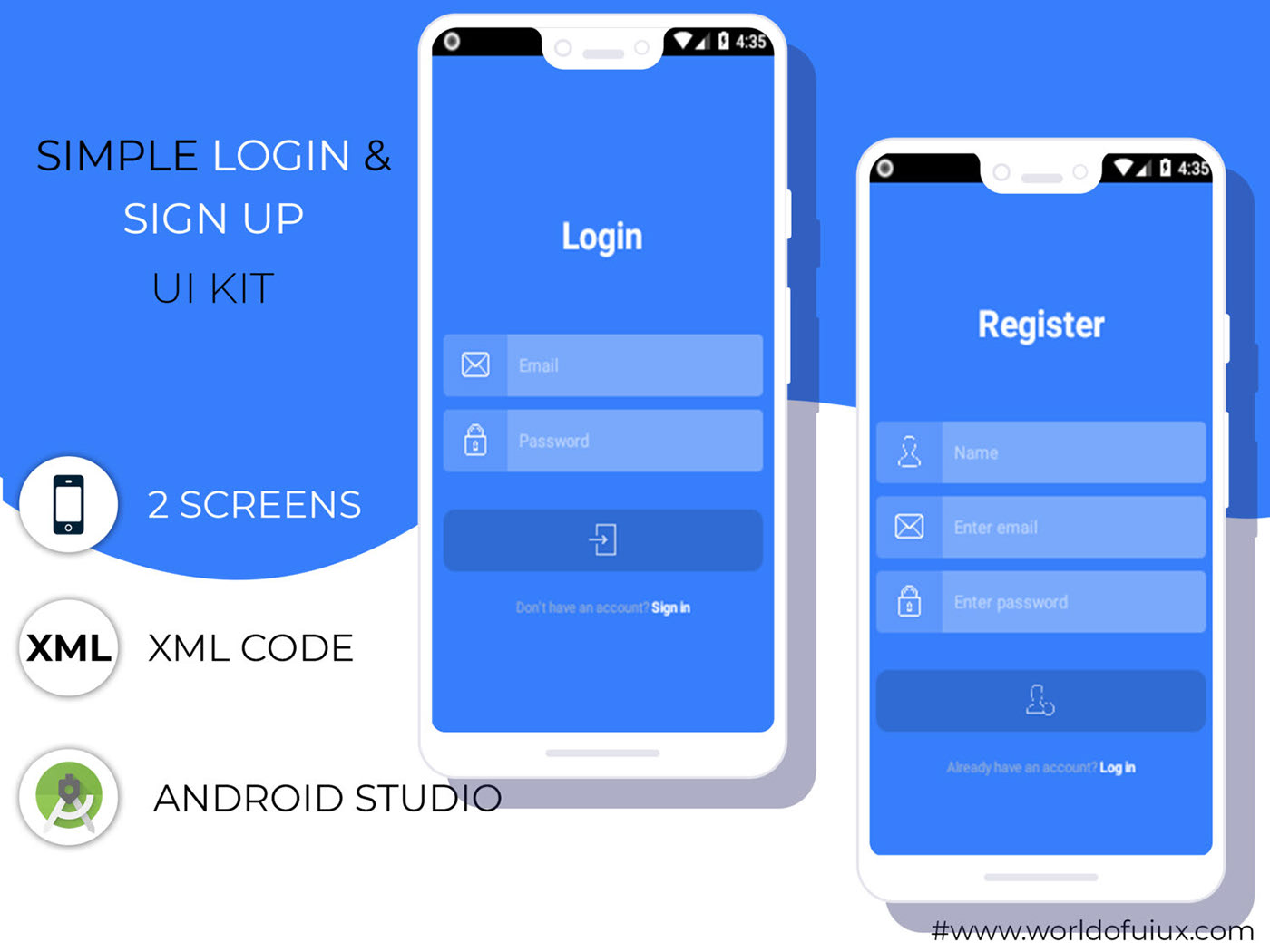 Simple Login & Sign Up UI Kit