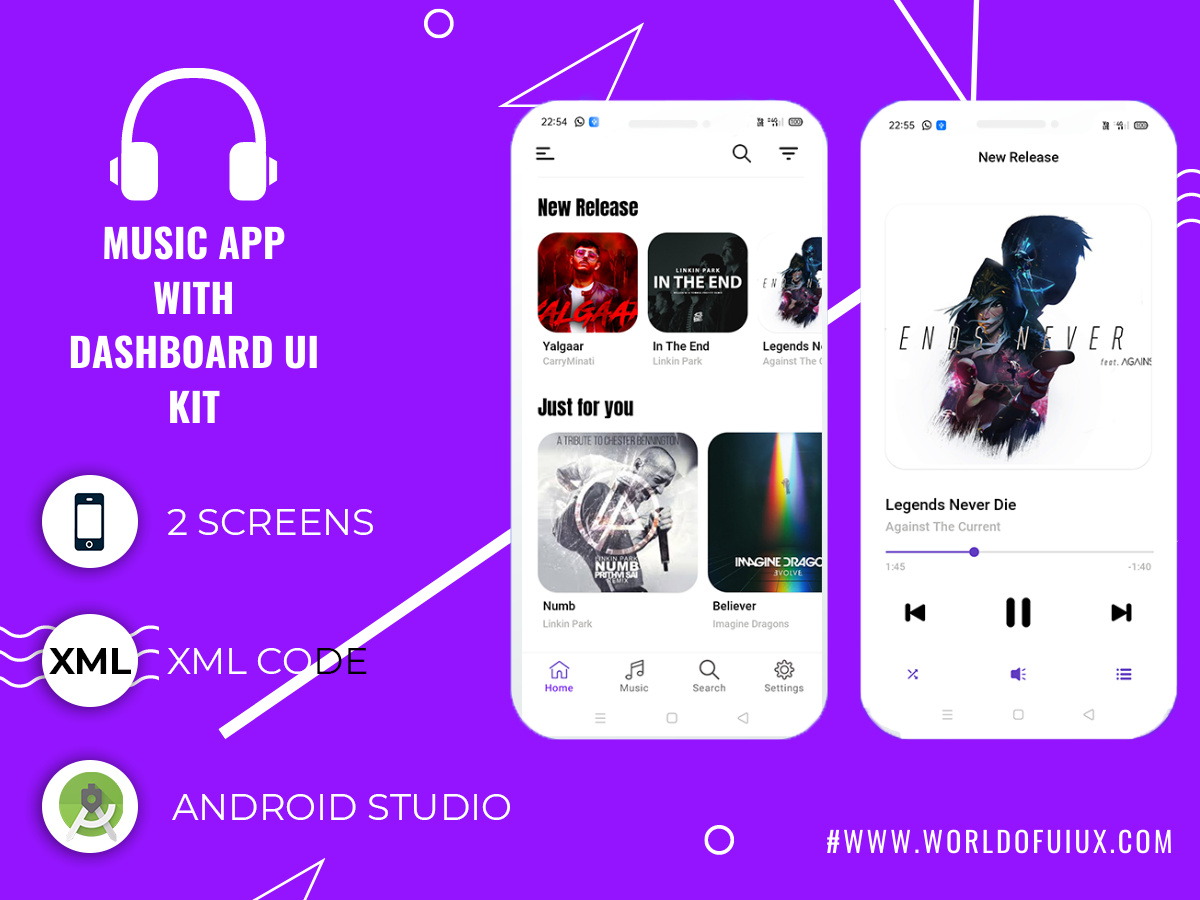 Music App with Dashboard UI Kit